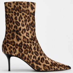 Zara Leopard Print Ankle Boots